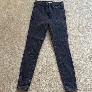 Madewell High-Rise Skinny Jeans: Metallic Dot Edition, Size 25